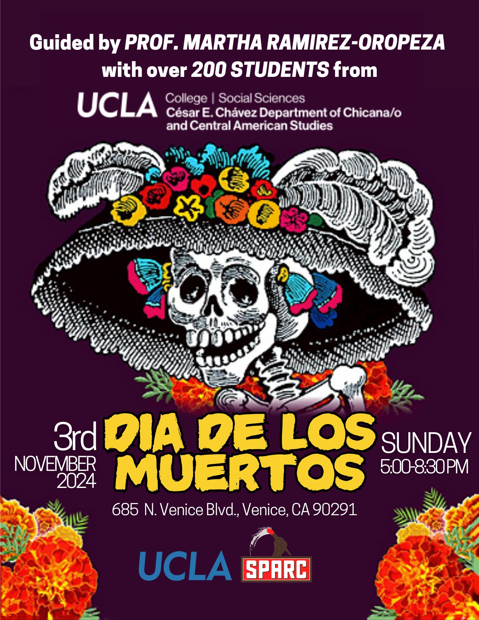 Dia de Los Muertos November 3, 2024 at 5pm UCLA Chavez